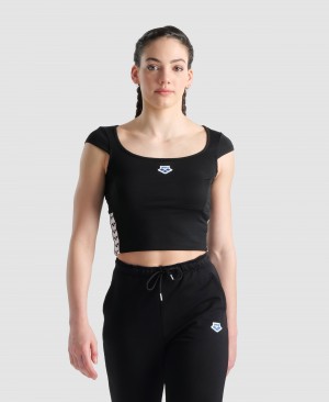 Cropped Tops Arena Icons Solid γυναικεια μαυρα | 75420868