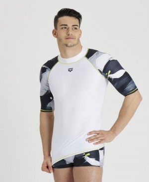Rashguards Arena κοντο Sleeve ανδρικα ασπρα | 30500893