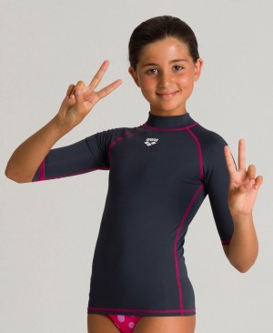 Rashguards Arena κοντο Sleeve για κοριτσια γκρι | 30670952