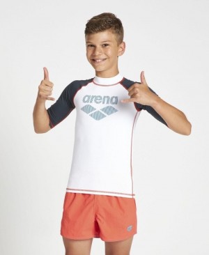 Rashguards Arena κοντο Sleeve για αγορια ασπρα | 74468837