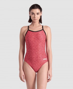 Μαγιό Arena Abstract Tiles Light Drop Back γυναικεια κοκκινα | 39331506