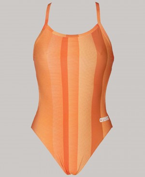 Μαγιό Arena Blended Stripe Challenge Back γυναικεια πορτοκαλι | 24922888