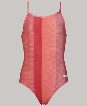 Μαγιό Arena Blended Stripe Youth Light Drop Back για κοριτσια κοκκινα | 64508941