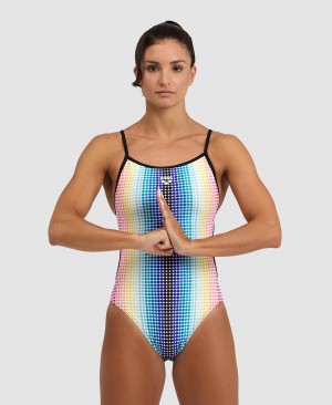 Μαγιό Arena Circle Stripe δαντελα Back γυναικεια Πολύχρωμο | 38734696