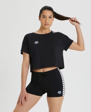 μπλουζακια Arena Corrine Team Crop γυναικεια μαυρα | 40091757