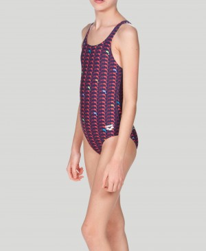 Μαγιό Arena Dolphin Youth Swim Pro Back για κοριτσια μωβ | 1276533