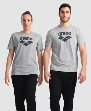 μπλουζακια Arena Logo βαμβακερα ανδρικα γκρι | 45785176