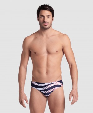 Κιλότα Arena Multi Stripes Swim ανδρικα σκουρο μπλε | 51669089