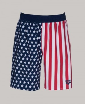 Σορτσ Arena Official USA Swimming National Team Flag Print ανδρικα σκουρο μπλε | 7708322