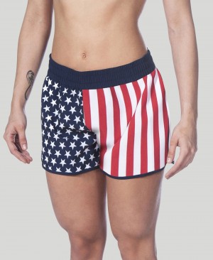 Σορτσ Arena Official USA Swimming National Team Flag Print γυναικεια σκουρο μπλε | 86182218