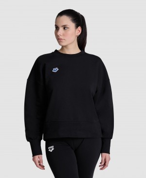 Φούτερ Arena Oversized Crew Neck γυναικεια μαυρα | 66621494