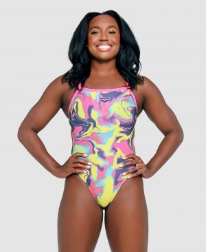 Μαγιό Arena Simone Manuel Capsule συλλογη Challenge Back γυναικεια Πολύχρωμο | 87489343