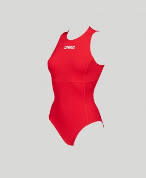 Μαγιό Arena Solid Waterpolo γυναικεια κοκκινα | 91334529