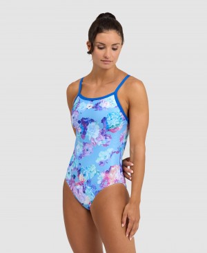 Μαγιό Arena Spring Garden Light Drop Back γυναικεια μπλε | 26431244
