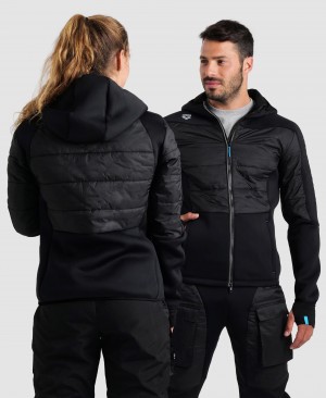 Μπουφαν Arena Team Half-quilted Κουκουλοφόρος γυναικεια μαυρα | 65451210