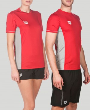 μπλουζακια Arena Team Line Tech κοντο Sleeve γυναικεια κοκκινα | 25575281