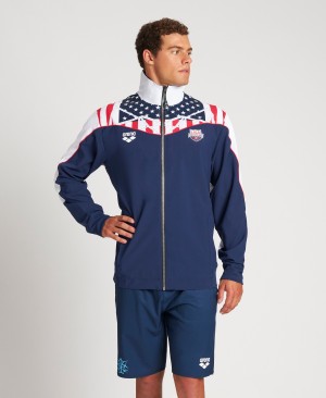 Μπουφαν Arena USA Swimming Team Kit Warm Up - Official Line γυναικεια σκουρο μπλε | 70750459