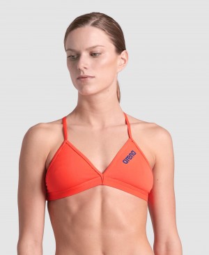 μπικίνι τοπ Arena Team Tie Back Solid γυναικεια πορτοκαλι | 45846104