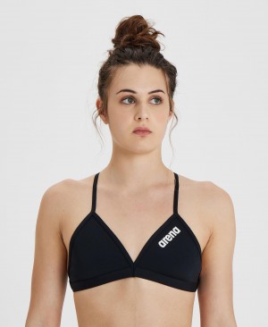 μπικίνι τοπ Arena Team Tie Back Solid γυναικεια μαυρα | 62857290